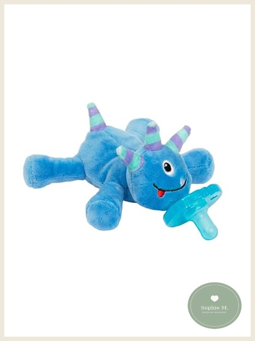 Silicone Pacifier Plush Blue Monster Infant Newborn Soothing